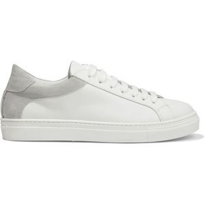 Iris & Ink White Leather Sneaker with Suede Detail